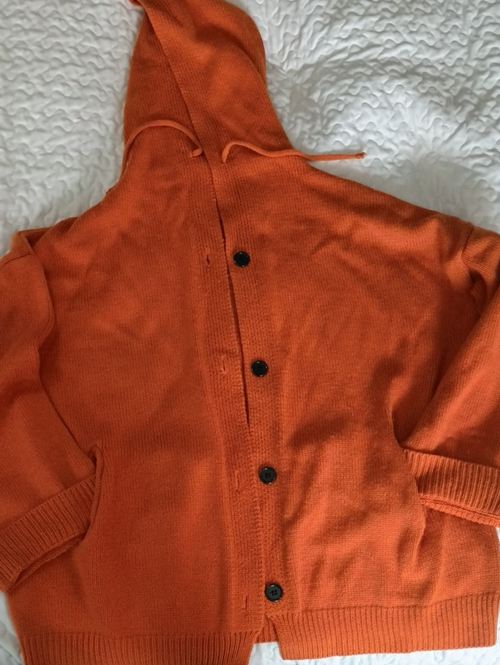 MISSLOOK Orange Hooded Button-Up Cardigan